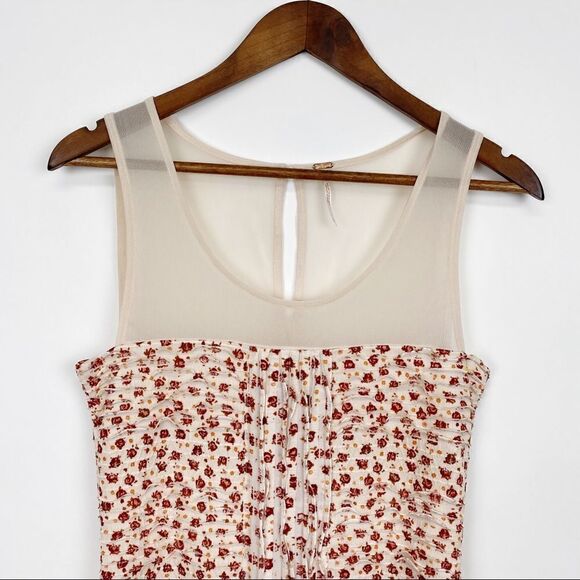 Free People Shimmy Bodycon Floral Blush Combo Dress Small - Picture 7 of 11